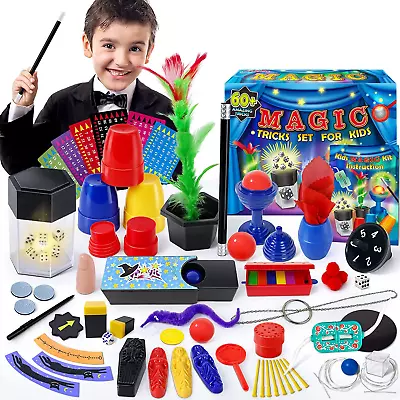 Magic Kit - 60+ Magic Tricks For Kids Magician Set With Magic Wand & Instructio • $33.72