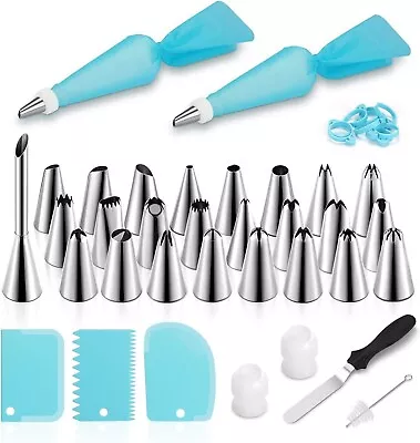 55pcs Icing Decorating Set Cake Decoration Equipment Bag + Piping Nozzles Mennyo • £7.44