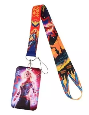 Captain Marvel Superhero Character Lanyard With ID Holder Keychain • $7.99