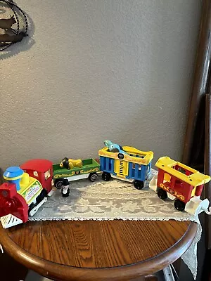 Vintage Fisher-Price Little People Circus Train #991 4 Cars W/figures & Animals • $39