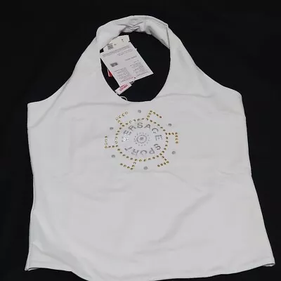 Authentic Versace Sport Vintage Halter Neck Tops White Size M Deadstock • $220