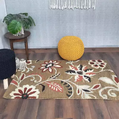 Flower Hand Tufted Wool Area Rug Handmade Rug Custom Size Rug 100% Wool Carpet • $1649