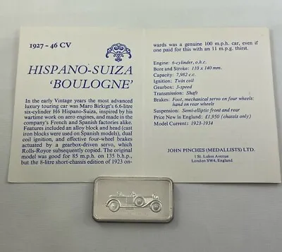 £74.96 • Buy 1927- 46CV Hispano-Suiza 'Boulogne'- Lord Montagu Collection Of Great Car Ingots