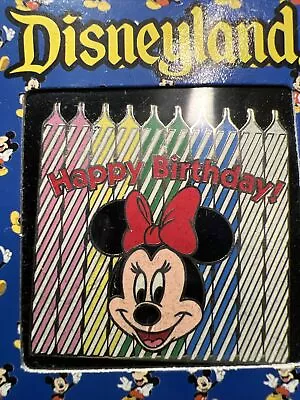 OLD Rel 2000 HTF  Disney Pin Happy Birthday Candles Minnie Mouse Original Box • $20