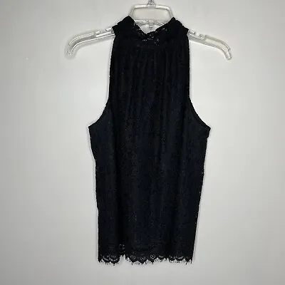 J.CREW Top Womens XS Black Sleeveless Lace Lined Tie Neck NEW Rear Bow AG853 • $24.99