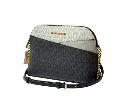 Michael Kors Jet Set Travel Dome Crossbody Shoulder Bag Mk Black Multi • $88.98