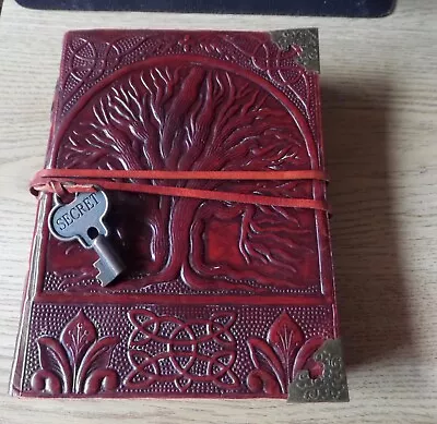 Handmade Tree Of Life Leather Journal Notebook Paint Scrapbook • £7