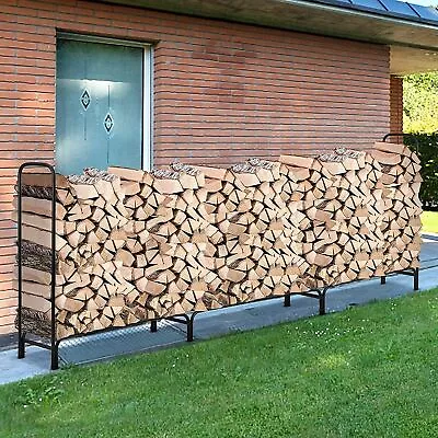 12ft Long Metal Wood Log Store Outdoor Garden Firewood Stacking Storage Stand  • £46.92