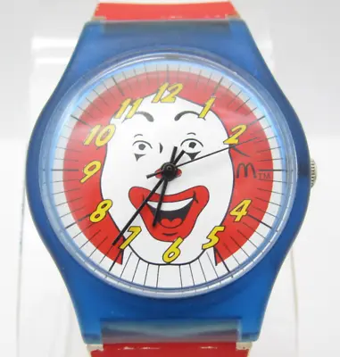 Vtg Men Ronald McDonald Quartz WR Analog 35mm Dial Causal Round Watch (G330) • $39.96