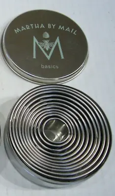 Martha By Mail Basics - Tin With 11 Nesting Circle Cookie Biscuit Cutters • $49.99