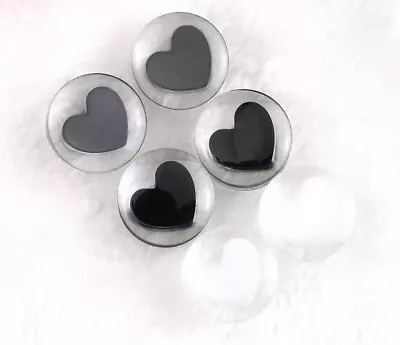 Pair Clear Heart Acrylic Ear Gauges Plugs Ear Tunnels Piercings Body Jewelry • $15.69