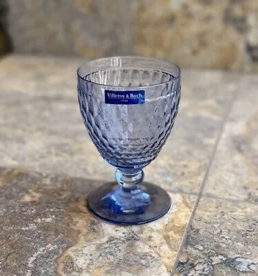 NWT Villeroy & Boch Boston Blue Crystal Claret Wine Water Glass Goblet 5.5  • $16.99