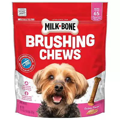 Milk-Bone Brushing Chews Daily Dental Dog Treats Mini 25.5 Oz. Bag • $14.23