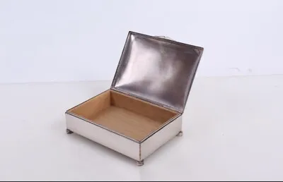Vintage German Sterling Silver Cigarette/jewelry/trinket Storage  Box Wood Inlay • $268