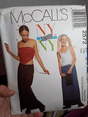 McCalls Sew Pattern 2572 NY Jr Tops & Wrap Skirt Size 9/1011/1213/14 UNCUT • $12