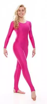 £16.50 • Buy Ladies Womens Shiny Dance Gymnastics Long Sleeve Unitard Catsuit KDC012