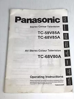 Panasonic CRT Television Manual TC-68V80A  TC-59V85A  TC-68V85A • $24.95