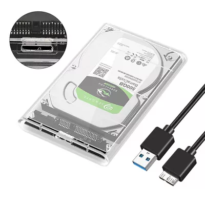 $9.42 • Buy Hard Drive Enclosure USB 3.0 To SATA 2.5  External HDD SSD Case Disk TRANSPARENT
