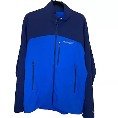 MARMOT Bero Jacket Mens Large Blue Soft Shell Outdoor Hiking Stretch L900936 • $34.90