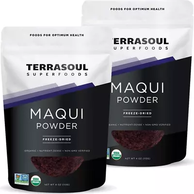 Terrasoul Superfoods Organic Maqui Berry Powder 8 Oz (2 Pack) - Freeze-Dried  • $46.12