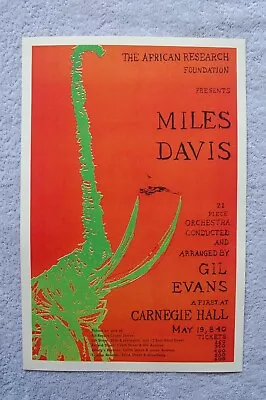 Miles Davis Concert Poster 1961 Carnegie Hall__ • $4.25