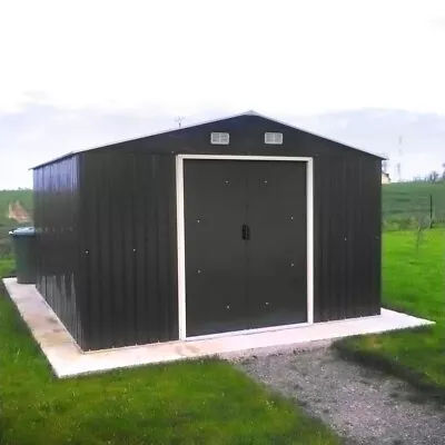 12ft X10ft Tool Room W/ Base Outdoor Garden Shed Gable Roof Warehouse Building • £599.95