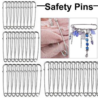 Silver Safety Pins Strong Extra Large Fastener Kilts Blanket Crafts Skirt Jacket • £1.99