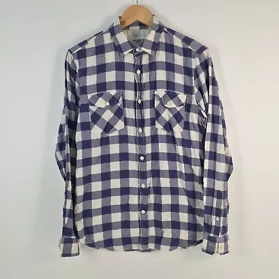 $15.96 • Buy PUll And Bear Mens Button Up Shirt Size S Blue Check Long Sleeve Cotton 009893