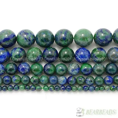 Natural Azurite In Lapis Lazuli Gemstone Round Beads 4mm 6mm 8mm 10mm 12mm 16  • $4.50