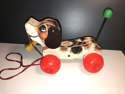 Vintage Fisher Price Little Snoopy Dog Wooden Pull Toy With Shoe #693 - 1960’s • $6.50