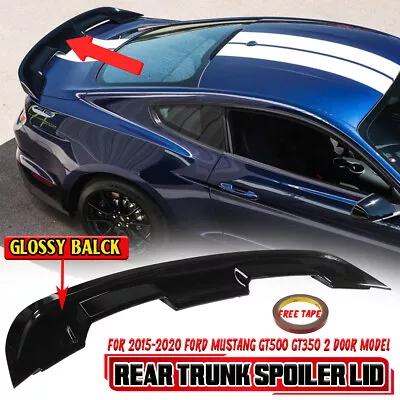 Fits 2015-2020 Ford Mustang 2Door GT500 Style Boot Spoiler Lip Wing Gloss Black • $229.99