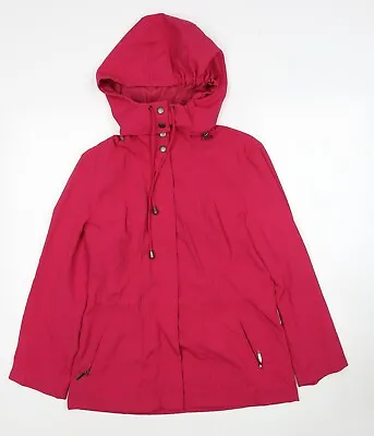 Marks And Spencer Womens Pink Rain Coat Size 10 Zip • £7