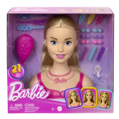 21 Piece Barbie Styling Head Doll With 20 Candy Coloured Styling Accessories • $29.87