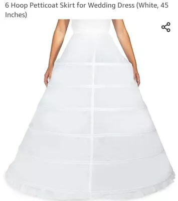 White 6-HOOP Petticoat Wedding Crinoline Petticoat Skirt Bridal Gown Slips • $21