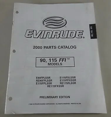 Parts Catalog Johnson Evinrude Outboard Models 90 / 115 FFI Stand 1999 • $21.18