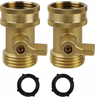 Water Hose Shut Off Valve 2 Pack Heavy Duty 3/4 Inch Solid Brass Garden Hose Co • $21.02