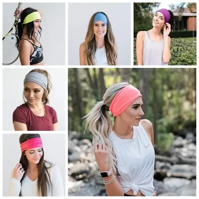 $2.92 • Buy Stretch Headbands Yoga Softball Sports Hair Band Wrap Sweatband Head Women Men
