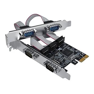 SIIG Quad-Serial 4-Port / RS-232 PCIe Card Adapter W/ 16C550 UART (LB-S00114-S1) • $30.39