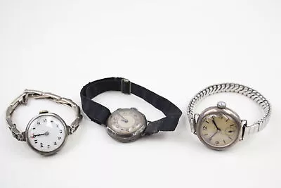 Womens 925 Silver WRISTWATCHES Hand-Wind Non Working 58g X 3 • £1.20