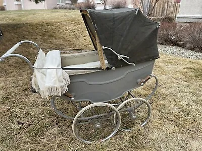 Antique Vintage 1940’s Silver Cross Coach Pram Baby Carriage Stroller England • $2690