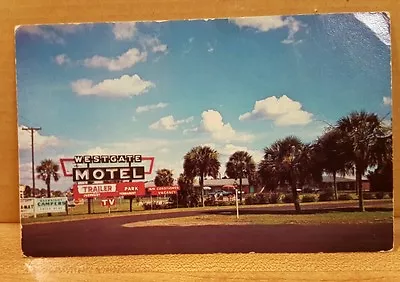 Vintage Postcard ~ West Gate Motel And Mobile Home Park ~ Perry Florida • $1.99