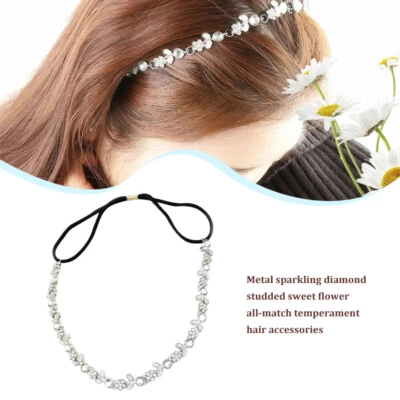 £4.99 • Buy Diamond Jewel Gems Pearl Headband Crystal Women Hair Band Girl Ladies Headwear C