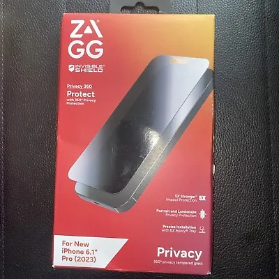 ZAGG IPhone 15 Pro Screen Protector InvisibleShield Privacy 360 Glass New • $15.99