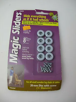 Magic Sliders Plastic Floor Slide Gray Round 3/4 In 8 Pk • $6.99