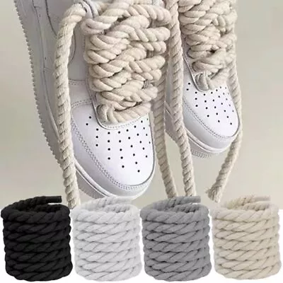 2PCS 10Colors Thick Rope Laces Round Weaving Twisted Rope  Women Men Sneakers • $8.55