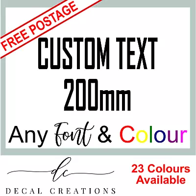 200mm CUSTOM VINYL DECAL STICKER - Text Name Lettering Shop Car Window Van  • $5.99