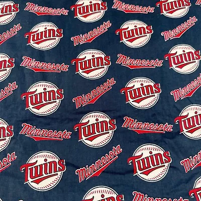 1 Yard MLB Minnesota Twins Logo Baseball Cotton Fabric BTY 56  Wide • $10.99