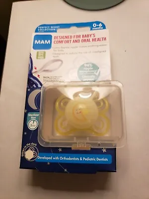 MAM Perfect Night Collection Glows In The Dark 0-6 Months Pacifier BPA Free New • $9