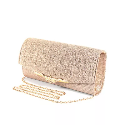 £8.75 • Buy Ladies Bag Chain Strap Bag Women's Dinner Bag Solid Color Flap Wedding Bag
