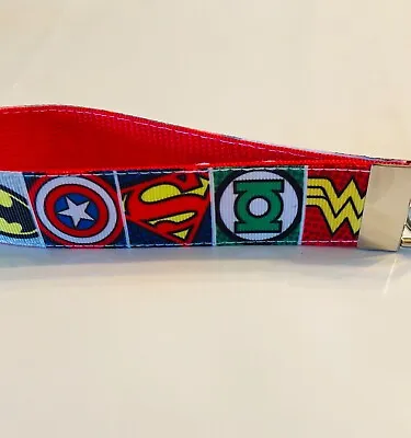 Key Fob Chain Holder Wrist Lanyard Strap Super Heroes Superman Woman America  • $7.49